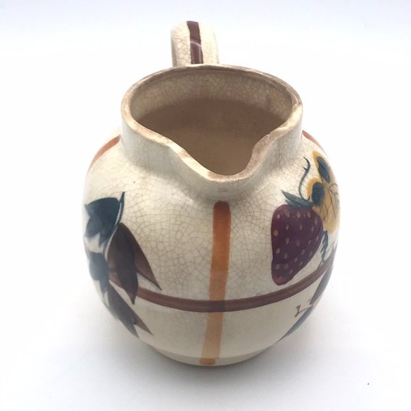 Vintage Nasco Hand Painted Fruit Design Porcelain Creamer Pitcher Japan 1954 - Picture 4 of 5